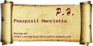 Poszpisil Henrietta névjegykártya